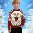 thumbnail image 2 of Little Boys Long Sleeve Shirts Print Pullover Hoodie Top Round Neck Fall Winter Clothes ,Size 5-6T , Red, 2 of 5