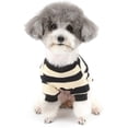 thumbnail image 5 of Abrigo de invierno tipo jersey para perros pequeños en suave algodón a rayas, chaqueta cálida para cachorros y gatos, ropa para mascotas Chihuahua, Yorkshire Terrier (Negro, Mediano), 5 of 5