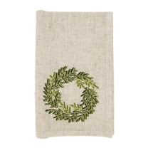 Saro Lifestyle Festive Wreath Embroidered Napkin (Set of 4)