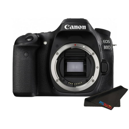 Canon EOS 80D Digital SLR Camera Body (Black) + Pixi Cloth