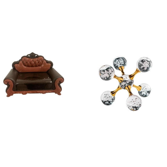 Sofá en miniatura para muñecas,Muebles de casa de muñecas,modelo de sofá europeo,decoración,Modelo de silla individual Mini Bench Chair sofá,Figura de escritorio,Figura esférica para