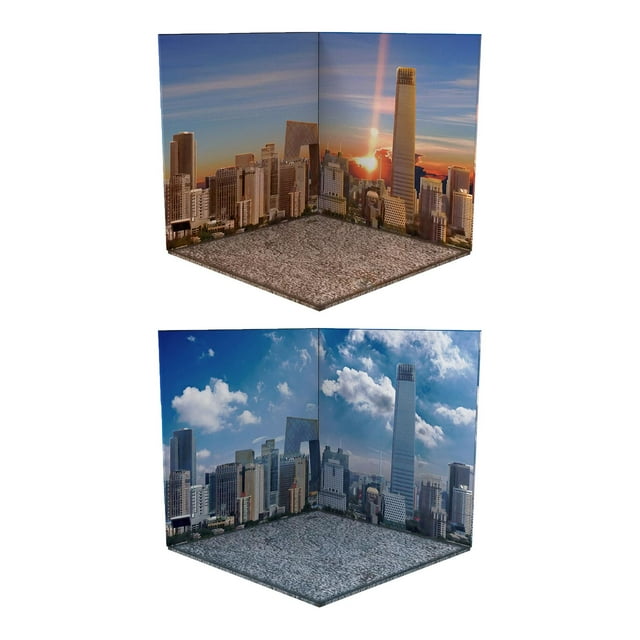 Milaget 2Pieces 1/12 Scale Backdrop Organizer Display Collection for Action Figures