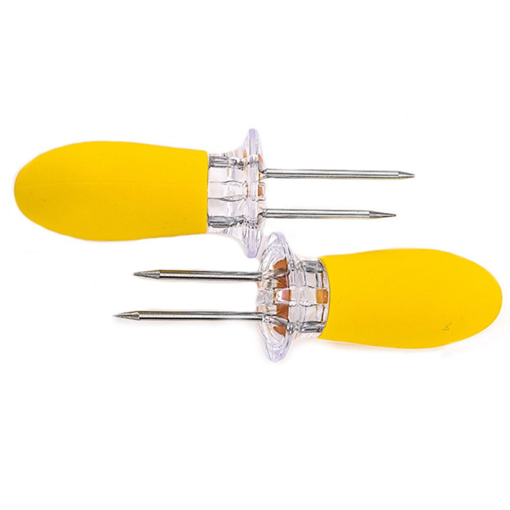 BTOER Corn Trays with Corn Holders on the Cob Skewers Plastic Corn