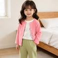 thumbnail image 6 of FAVIPT Kids Girl Cardigan Boys Long Sleeve Button Down Ribbed Knit Sweater Casual Solid Cute Lightweight Coat Hot Pink,6 Months, 6 of 9