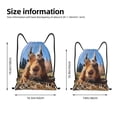 thumbnail image 2 of Saiise Close-Up Curious Squirrel Pattern Sports Drawstring Backpack - String Swim Gym Bag with Wet Proof Pocket for Women&Men-Small, 2 of 6