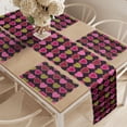 thumbnail image 2 of Ambesonne Valentine's Day Table Runner & Placemats, Dots and Hearts, Placemat 4 pcs + Runner 14"x72", Ruby Pink, 2 of 2