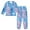 Watercolor Kelp Pattern, variant on Fluffy Pajamas Set Fuzzy Winter Warm Pj Sets Pullover Tops and Long Pants Blue Pastel Flowers X-Small