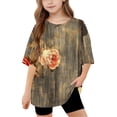 thumbnail image 2 of Virmaxy (5-15 Years) Boys Girls Fashion Casual Shirt Teenagers Solid Color Short Sleeve Round Neck Top Summer Loose Casual Trendy Pullover Shirt Multicolor-30 5 Years, 2 of 8