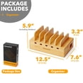 thumbnail image 3 of SpaceAid Bamboo Charging Station for Multiple Devices, Cell Phone Docking Stations for Multi Laptop, Tablets and iPads, Nightstand Bedside Desk Devic, 3 of 7
