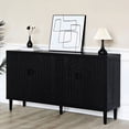 thumbnail image 2 of Black Accent Wooden Cabinet with 2 Large Storage Spaces for Dining Area, 2 of 5