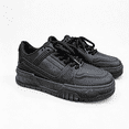 thumbnail image 3 of All Black Chunky Platform Sneakers for Men Women, Non-Slip Leather Casual Shoes, Fashion Low-Top Skate Shoes with Thick Sole, Comfortable Walking Shoes for Daily Wear, Work, Outdoor Activities, 3 of 6