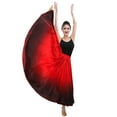 thumbnail image 2 of Two Tone Colors Long Circle Satin Maxi Flowy Swing Dance Cosplay Skirt Ladies Adult, 2 of 5
