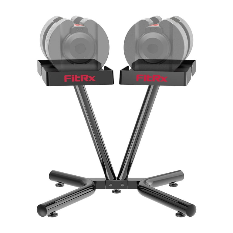 FitRx SmartRack and SmartBells Set Dumbbell Weight Rack Stand with Two Quick Select 5 52.5lbs Adjustable Dumbbells Walmart