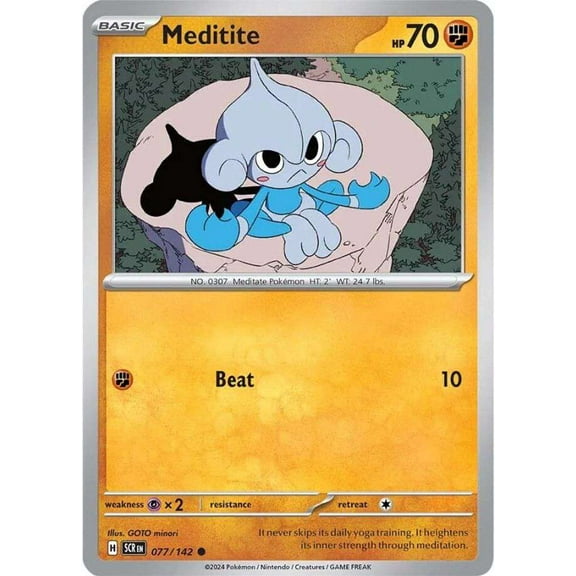 Pokemon Stellar Crown Common Meditite #77