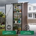 thumbnail image 4 of Clouddwell 3x3 FT Outdoor Metal Storage Cabinet with Floor & 2 Adjustable Shelves, Small Lockable Garden Shed, 4 of 8