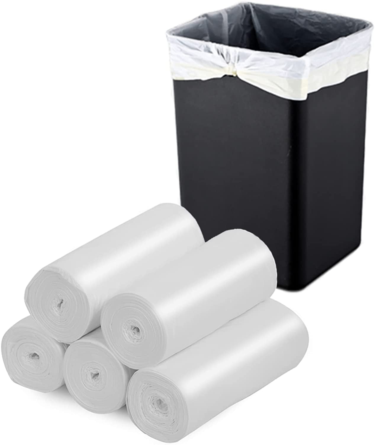 Vacushop Small Trash Bags 1.2/4/8/13 Gallon, Small Bathroom Trash Bags ,  Strong Small Garbage Bags ,Biodegradable, Unscented, Size Expanded for  Bathroom Kitchen 