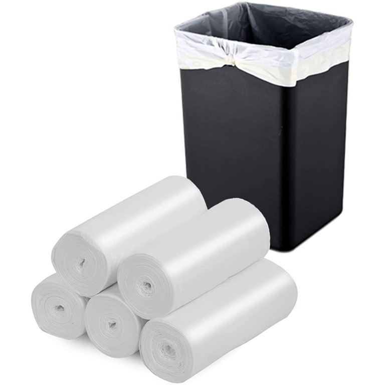3 Rolls 60pcs White Plastic Rubbish Trash Bags Kitchen Garbage Bag
