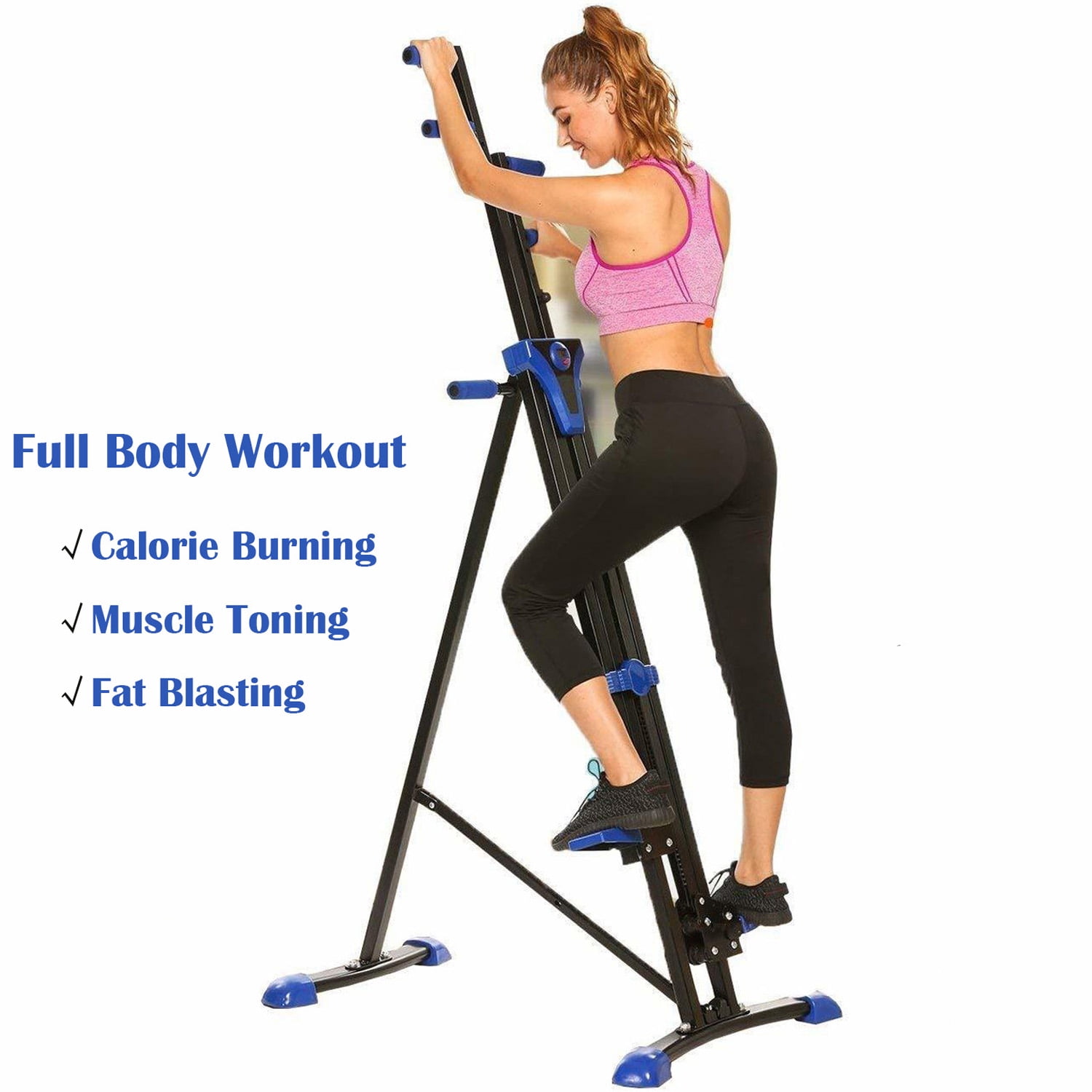 Home Gym Climbing Stepper for Full Body Cardio Workout Vertical Climber Exercise Machine Upgraded Folding Stair Climber Machine 