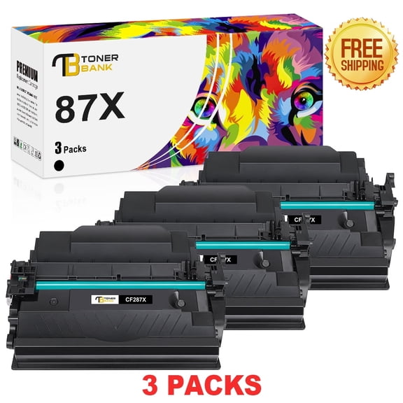 3-Pack 87X Toner Cartridge CF287X 87X CF287A 87A LaserJet Enterprise M506 M506n M506x M506dn MFP M527 Series Pro M501n M501dn High Yield Black Printer Ink