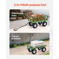 thumbnail image 3 of KFFKFF 680 Lbs Steel Garden Cart with Wheels, Durable Outdoor Utility Wagon with 10" Tires, Removable Mesh Sides, and 180° Rotating Handle, 3 of 9