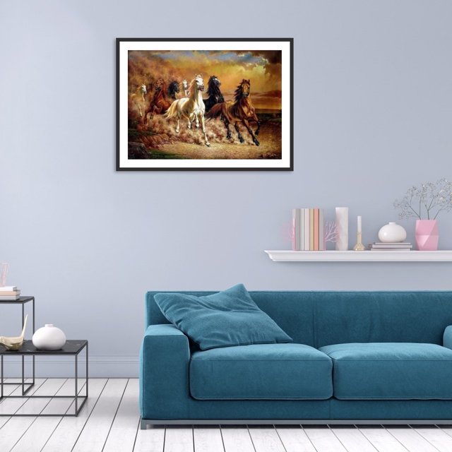 Cuadros Decorativos Pintura de diamante 5D DIY serie de caballos y animales pintura Ehuebsd de diamante redondo completo decoración del hogar regalo pintura colgante 40x30cm