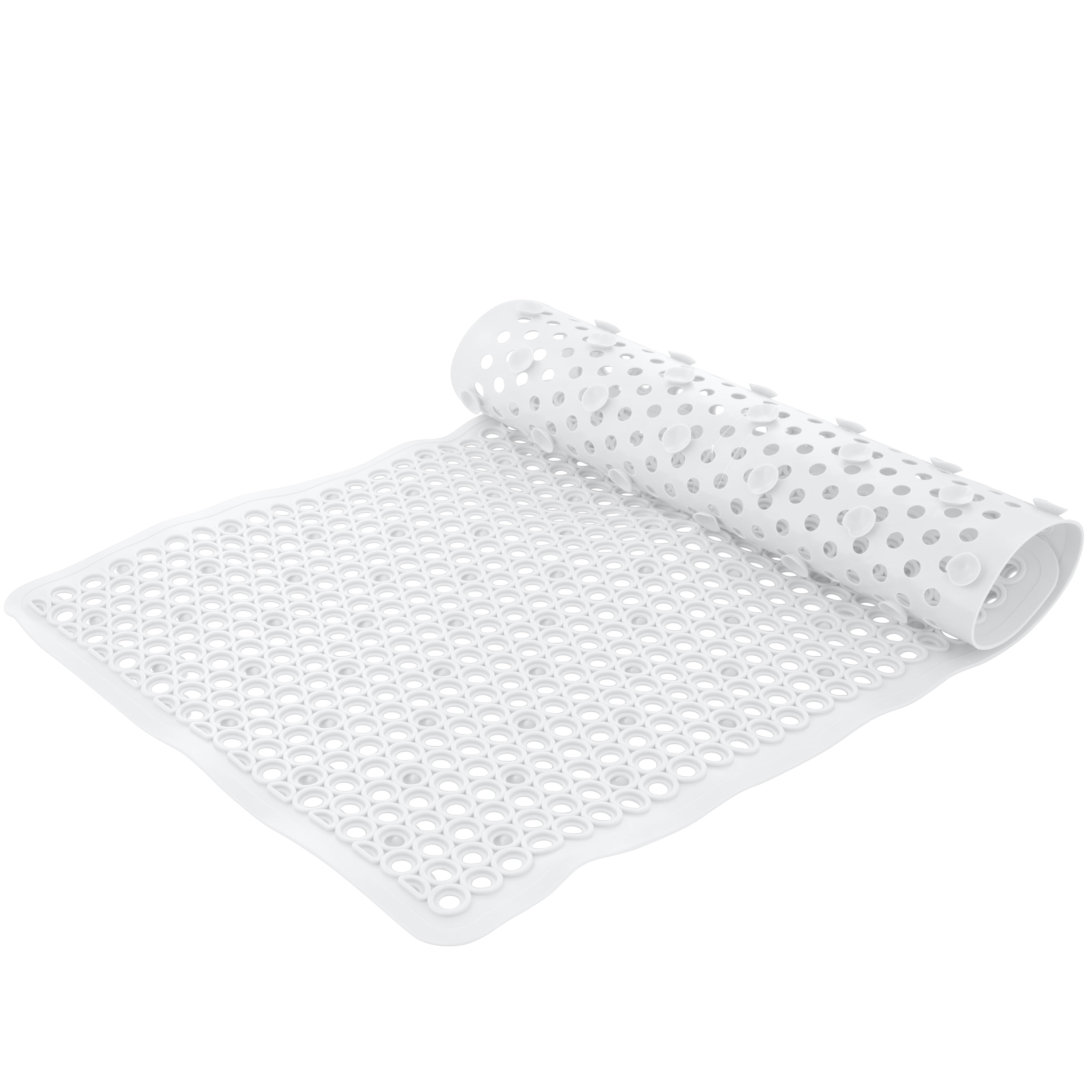 Bath Bliss 2 Pack Self-Draining PVC Bathmats in White