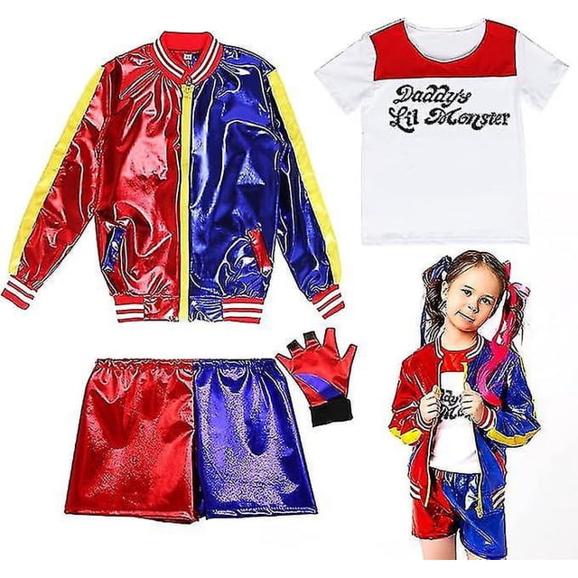Disfraz de Harley Quinn para niños y niñas adultas, disfraz de Halloween, disfraz de escuadrón suicida, vestidos elegantes