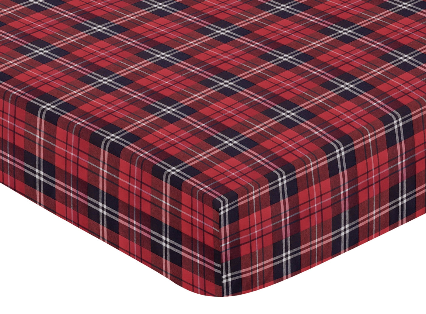 Sweet Jojo Designs Rustic Patch Red and Black Fitted Crib Sheet
