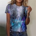 thumbnail image 2 of HONHUZH Womens Shirts Clearance 2025 Summer Tops Floral Graphic Crew Neck Blouse Short Sleeve Plus Size, 2 of 6