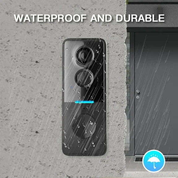 Smart Doorbell with One-Way Call, 1MP HD Video, 24/7 Motion Detection, Remote Monitoring, Night Vision & Waterproof Design for Home Security