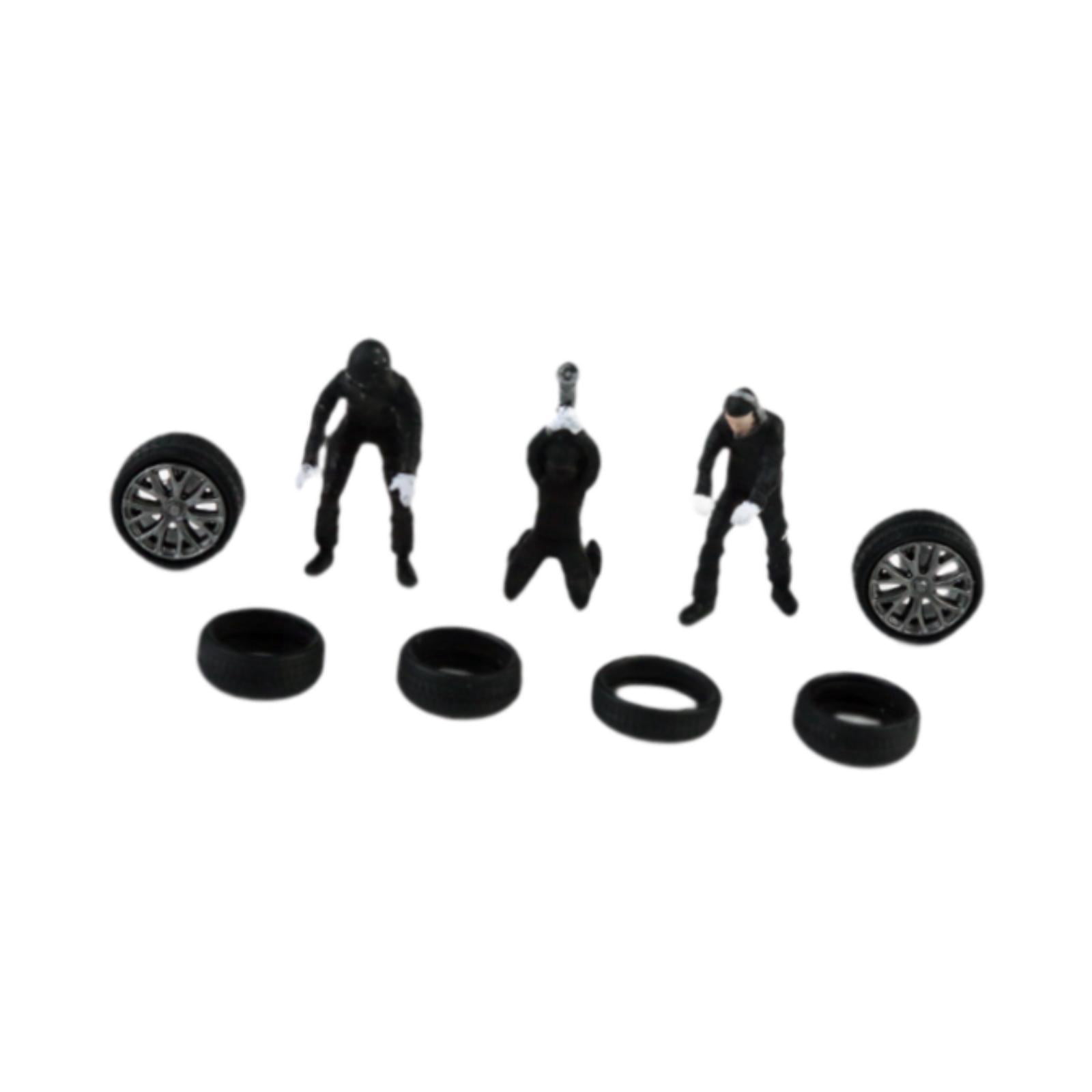 LeeQinersw 1/64 People Figures Diorama Character for Diorama Dollhouse Micro Landscapes black