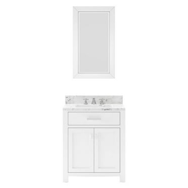 Water Creation Madison 30" Hardwood Single Bathroom Vanity in White/Chrome