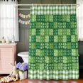 thumbnail image 6 of St. Patrick's Day Shower Curtain Set with Hooks, Four Leaf Clovers Plaid Pattern Waterproof Fabric Bathroom Curtains Decor Home Accessories,72 X 84 Inch Extra Long, 6 of 9
