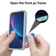 thumbnail image 6 of Apple iPhone Xs Max Case , iPhone Xr Rugged Rubber Durable 3 in 1 Cover , Phone Case for Girl Men Women Cute (Teal+Pink), 6 of 7