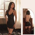 thumbnail image 4 of Lingerie Dos Nu Brillante Look Mouillé Bodycon Soirée Cocktail Club Robe Courte, 4 of 5