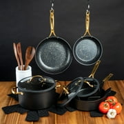 Thyme & Table 12-Piece Ceramic Non-Stick Cookware Set Signature Collection, Non-Toxic Pots and Pan Set