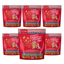 Pup Corn Plus with Chicken and Cheddar Cheese Puffed Dog Treats - 4 oz (6 Pack)