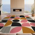 thumbnail image 2 of Design&I 4'x6' Ultra Soft Area Rug, Pink and Mustard Geometric Design Bold Abstract Shapes with Modern Flair Fluffy Washable Non Shedding for Bedroom Living Room Home Office, 2 of 3