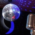 thumbnail image 3 of Advancent Bola de discoteca colgante, lámparas redondas de cristal plateado, barra de luz de escenario musical, fiesta, boda, cumpleaños, Iluminación navideña 15cm /Plata, 3 of 6