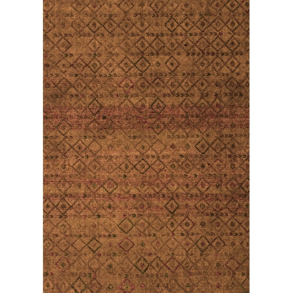 Ahgly Company Indoor Rectangle Abstract Orange Modern Area Rugs, 8' x 12'