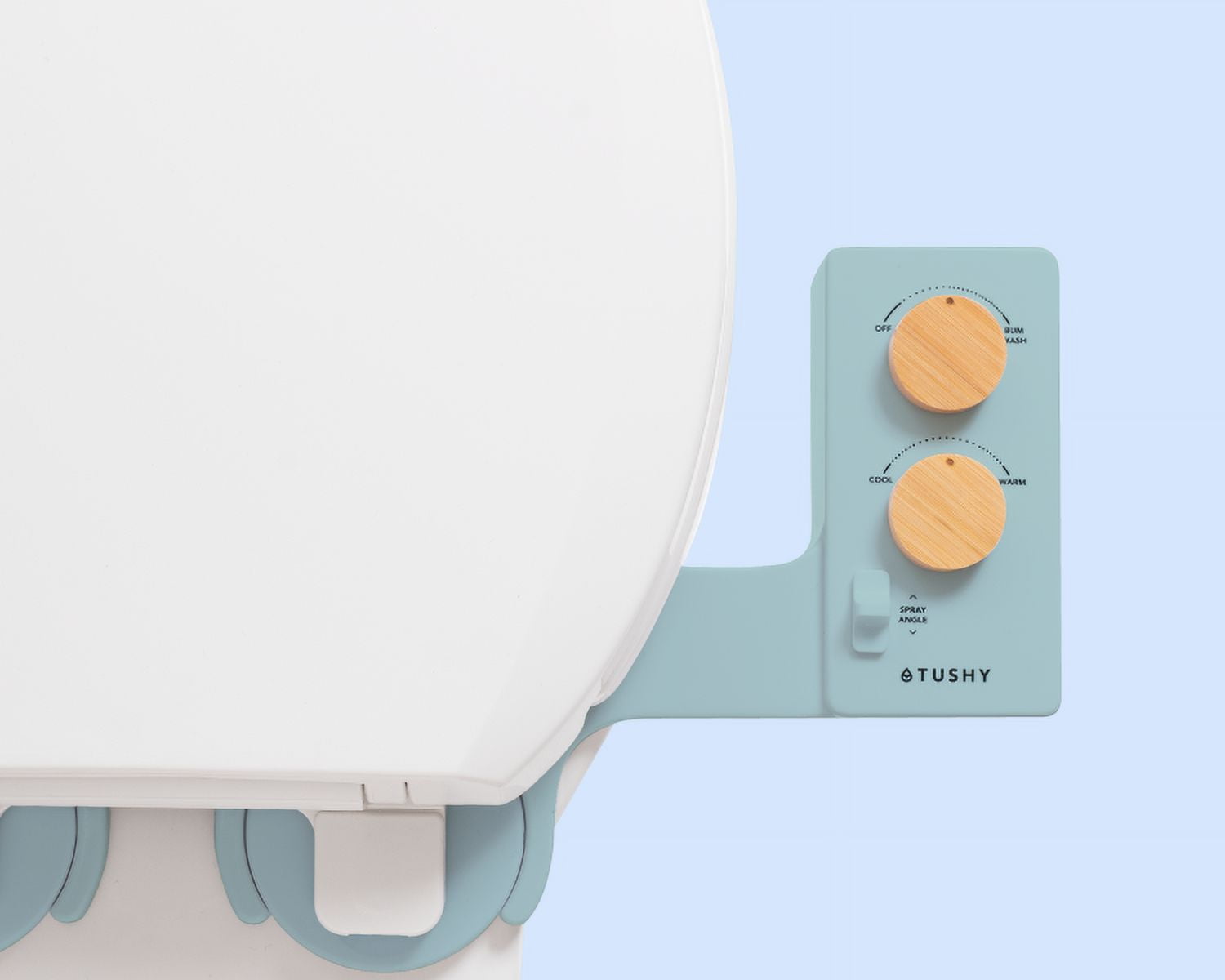TUSHY Spa Self-Cleaning Warm Water Bidet Attachment, Adjustable Nozzle Angle, Pressure Control, Easy DIY Home Install, Requires Sink Access for Temperature Control, Blue Bamboo