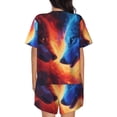 thumbnail image 3 of Lsque Red And Blue Fire Wolf Women's Short-Sleeved Pajama Set - 2 Piece Soft and Lightweight Sleepwear Set-Large, 3 of 9