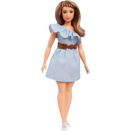 Barbie Fashionistas Doll, Curvy with Pinstripe One-Shoulder