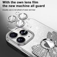 thumbnail image 3 of Compatible with iPhone 11 Pro Max Case Cute Girly Glitter Bling Sparkly Bow Rhinestone Design Full Camera Lens Protection Shockproof Phone Case for iPhone 11 Pro Max,Sliver KDL, 3 of 12