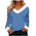 thumbnail image 1 of Timegard Hauts pour Femmes Noël Col en V Confortable Manches Longues Blouse Automne Hiver Mode Décontractée Couleur Unie, 1 of 4