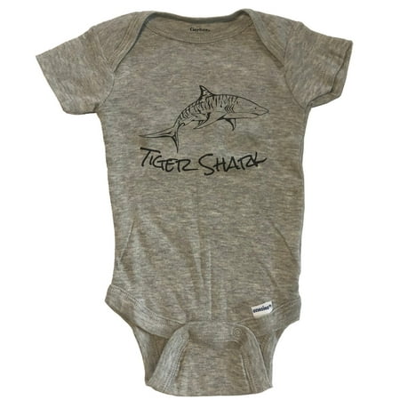 

Tiger Shark Sketch Cool Shark Baby Bodysuit - Grey