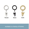 thumbnail image 5 of Kenney Clip Rings for 1/2" Diameter Curtain Rods, Black, Set of 14, 5 of 5