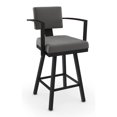 thumbnail image 1 of Amisco Akers 30.25" Polyester Swivel Bar Stool in Heather Light Gray/Black, 1 of 6