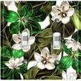 thumbnail image 1 of Metal Light Switch Plate Cover Plant Leaves White Flowers FLW051, 1 of 13