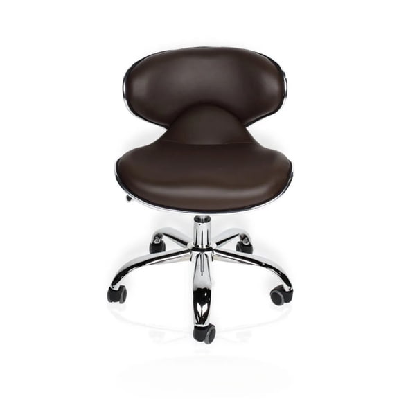 J&A Euro Pedicure Technician Stool 13" to 16" Adjustable Seat Height, Chocolate